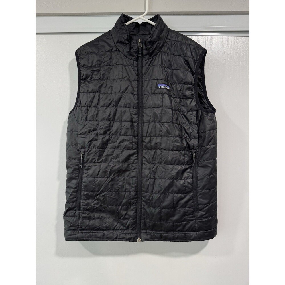 Patagonia Mens Nano Puff Puffer Quilted Vest M Full Zip Logo Hiking
